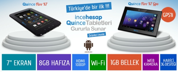 incehesap.com, kendi markası olan Quince Fire serisi ile tablet pazarında